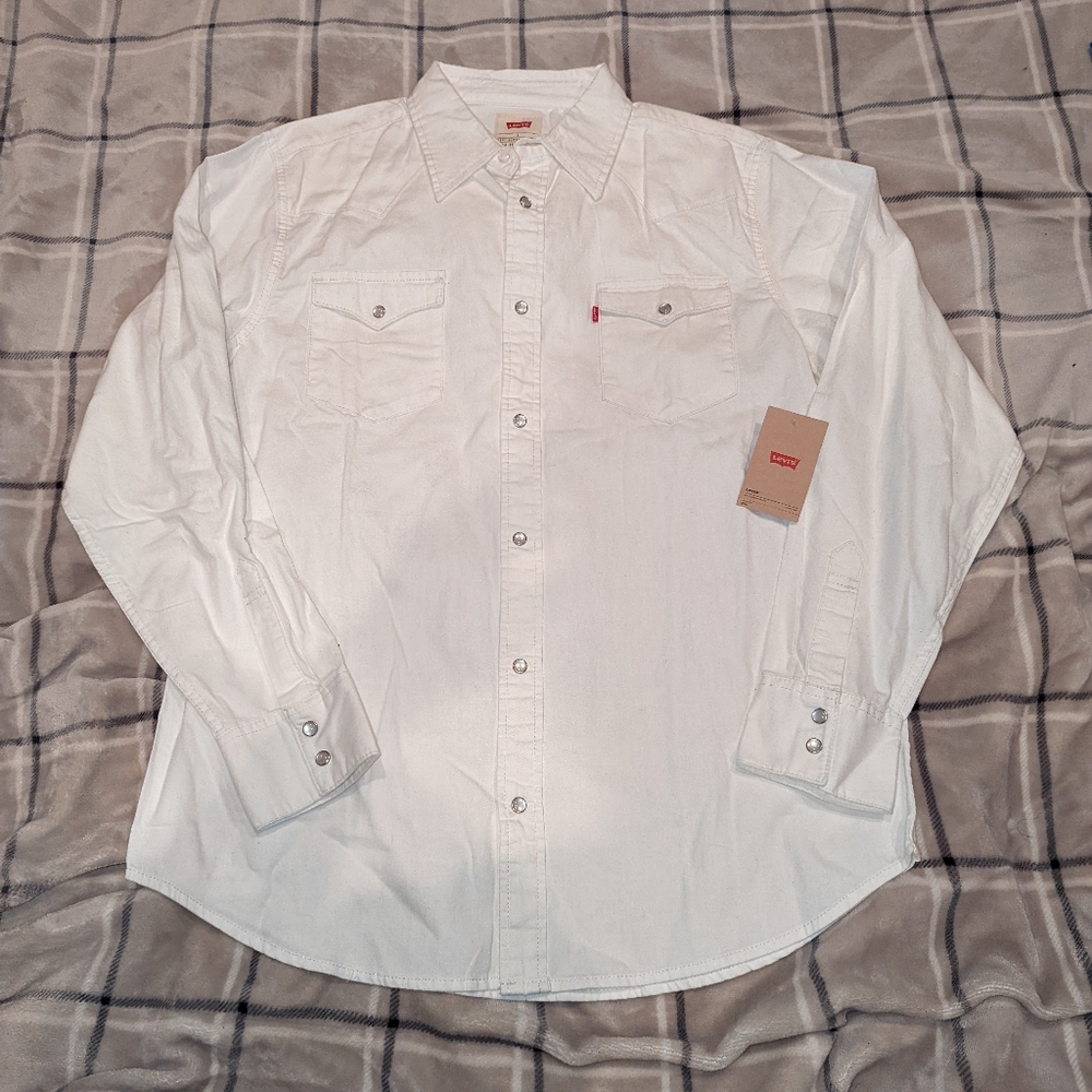 Levis White Shirt Large